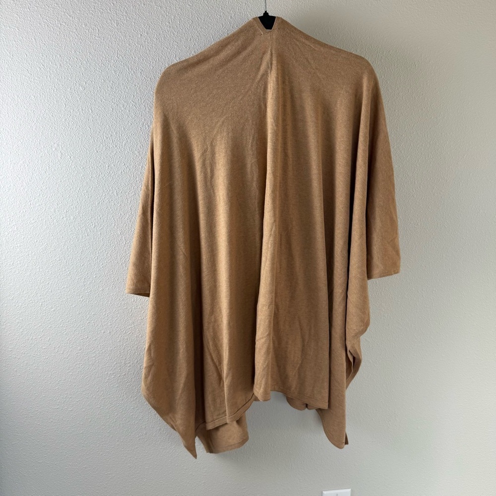 Minnie Rose Cotton Cashmere Topper Knit Cardigan Sweater Brown Sugar One Size - Picture 10 of 13